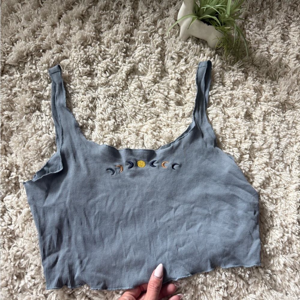 Forever 21 Gray Moon Phase Tank Top - Picture 2 of 5